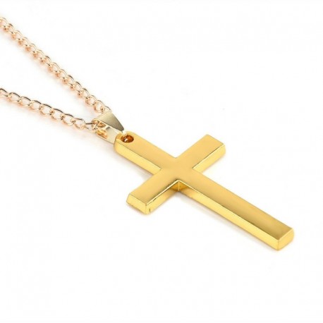 * 10 Arany - Unisex 925 ezüst rozsdamentes acél kereszt medál lánc nyaklánc divat ékszerek