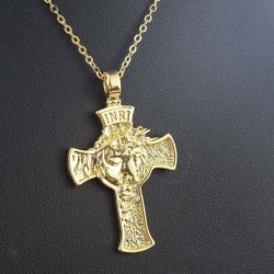 * 8 Arany - Unisex 925 ezüst rozsdamentes acél kereszt medál lánc nyaklánc divat ékszerek