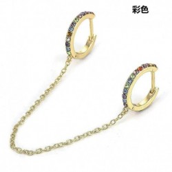 Színes - Divat 925 ezüst, arany szegecs hosszú lánc fül strasszos kristály fülbevalók ékszerek