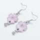 Rózsaszín - 1 pár női virágszirom strasszos dangle csepp horog aranyos fülbevaló ékszerek USA