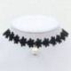 1467 - Gótikus punk fekete bársony báj medál choker nyaklánc kézzel készített retro ékszerek