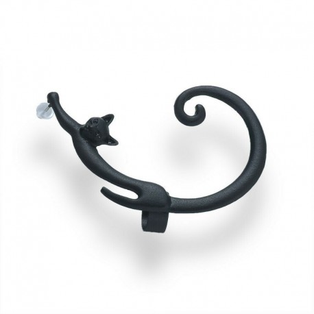 Fekete macska - Női retró klip fül mandzsetta csap strasszos kristály pakolás porc fülbevaló ékszerek