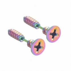 Szivárvány - 2 db Unisex Punk rozsdamentes acél csavaros fülbevaló női férfi fülbevaló ékszer