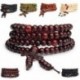 * 1 kék - 108 gyöngy 6 mm-es természetes szantálfa buddhista Buddha fa ima Mala karkötő ajándék