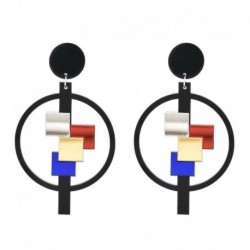 * 1 - Női divat geometriai akrilgyanta fülbevaló csepp dangle Stud fülbevaló _ AU