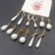 Hoop 3CM - Elegáns fehér gyöngy karika fülbevaló nők túlméretes gyöngy kör koreai ékszerek