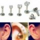 4mm - Vintage 16G drágakő kerek Tragus ajakgyűrű fülcsap fülbevaló porc testpiercing