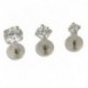 4mm - Vintage 16G drágakő kerek Tragus ajakgyűrű fülcsap fülbevaló porc testpiercing