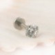 4mm - Vintage 16G drágakő kerek Tragus ajakgyűrű fülcsap fülbevaló porc testpiercing
