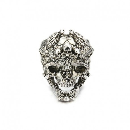 8. - Divat férfi rozsdamentes acél ezüst hűvös gótikus punk koponya ujj gyűrűk ékszerek