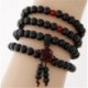 * 1 Sárga - 108 gyöngy 6 mm-es fa természetes szantálfa-buddhista Buddha ima gyöngy Mala karkötő
