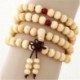 * 1 Sárga - 108 gyöngy 6 mm-es fa természetes szantálfa-buddhista Buddha ima gyöngy Mala karkötő