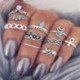 A18-4Pcs / Arany készlet - 12db Boho ezüst / arany verem sima felett csülök gyűrű Midi ujj gyűrűk készlet ajándék