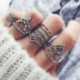 12db szett ezüst - 12db Boho ezüst / arany verem sima felett csülök gyűrű Midi ujj gyűrűk készlet ajándék