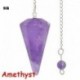 Ametiszt - Természetes kő szikla kristály hatszögletű Reiki csakra medál inga ajándék