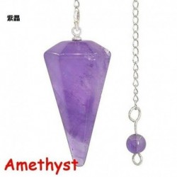 Ametiszt - Természetes kő szikla kristály hatszögletű Reiki csakra medál inga ajándék
