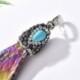 Nincs szín - Becsomagolt titán kristály-achát Druzy Quartz Geode kő medál gyöngy szivárvány USA