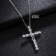 fehér - Crystal Cross medál 925 ezüst lánc nyaklánc női lány ékszerek