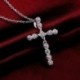 fehér - Crystal Cross medál 925 ezüst lánc nyaklánc női lány ékszerek