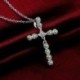 fehér - Crystal Cross medál 925 ezüst lánc nyaklánc női lány ékszerek