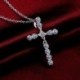 fehér - Crystal Cross medál 925 ezüst lánc nyaklánc női lány ékszerek