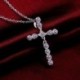 fehér - Crystal Cross medál 925 ezüst lánc nyaklánc női lány ékszerek