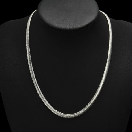 18 hüvelyk - 925 sterling szilárd ezüst 6 mm-es lapos kígyólánc férfi női nyaklánc 16 - 24 hüvelyk