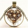 Steampunk szív fotó - Vintage Retro Punk Cabochon üveg medál ezüst bronz lánc nyaklánc ékszer