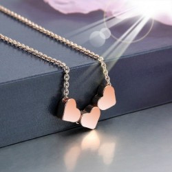 40 * 3 szív rózsa arany - Divat női többrétegű kristály medál choker gallér lánc nyaklánc ékszerek