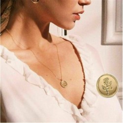 * 100 Arany Rózsa Virág - Divat női többrétegű kristály medál choker gallér lánc nyaklánc ékszerek