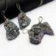 Nincs szín - Természetes pakolás szivárvány titán kristály-Achát Druzy Quartz Geode barkácsfüggő gyöngy