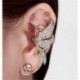 Ezüst csillag - Vintage retro női klip fül mandzsetta Stud Punk Wrap porc fülbevaló ékszer ajándék