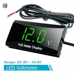 Zöld - Autó motorkerékpár 12V-os digitális LED-kijelző voltmérő feszültségmérő panelmérő USA