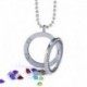 * 2 Ezüst - Living Memory lebegő varázsa kristályüveg kerek medál medál nyaklánc 30mm