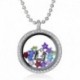 * 2 Ezüst - Living Memory lebegő varázsa kristályüveg kerek medál medál nyaklánc 30mm
