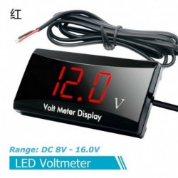 Piros - 12V autós motorkerékpár digitális LED kijelző voltmérő feszültség volt mérő panel mérő