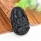 Irgalmasság istennője - Fekete természetes Obszidián faragott Buddha medál nyaklánc kötél ajándék férfiaknak nőknek