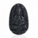 Irgalmasság istennője - Fekete természetes Obszidián faragott Buddha medál nyaklánc kötél ajándék férfiaknak nőknek