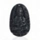 Irgalmasság istennője - Fekete természetes Obszidián faragott Buddha medál nyaklánc kötél ajándék férfiaknak nőknek