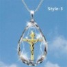* 3 - Fashion Cross 925 ezüst nyaklánc medál női fehér zafír ékszer UK