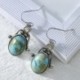 Nincs szín - Vintage Boho 925 ezüst türkiz Dangle Hook fülbevaló esküvő női ékszerek számára