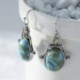 Nincs szín - Vintage Boho 925 ezüst türkiz Dangle Hook fülbevaló esküvő női ékszerek számára