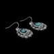 Nincs szín - Boho Tibetan 925 ezüst türkiz Dangle csepp kampós fülbevaló női ékszer ajándék