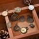 Nincs szín - Retro Vintage Steampunk bronz zsebóra kvarc varázsa nyaklánc medál ajándék