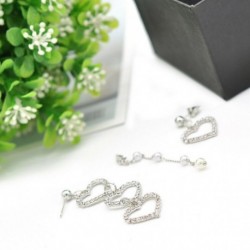 * 5 Ezüst - Női luxus kerek strasszos kristály geometriai csavar fülbevalók ékszer ajándék