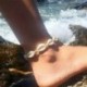 Bézs - Női Boho kagyló karkötő Cowrie nyári strand szandál bokacipő divat ékszer ajándék