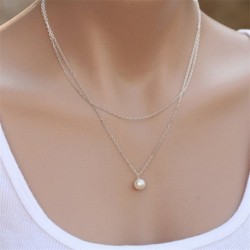 Nincs szín - Divat női gyöngy bűbájos choker vaskos előke nyilatkozat nyaklánc medál ékszerek