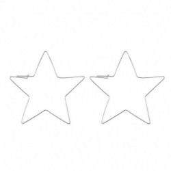 Ezüst csillag - Divat üreges egyszerű nagy szív csillag alakú karika fülbevalók ékszerek nőknek