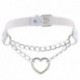 Rózsaszín - Női punk choker nyaklánc gallér PU bőr gótikus szív hosszú lánc Egyesült Királyság