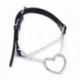 Rózsaszín - Női punk choker nyaklánc gallér PU bőr gótikus szív hosszú lánc Egyesült Királyság